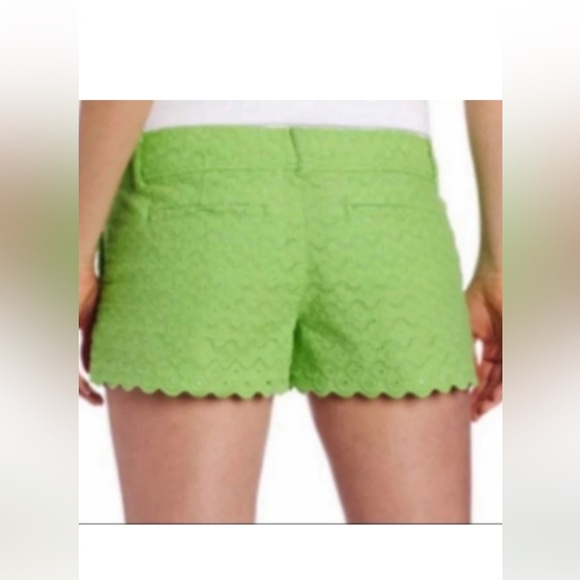 Lilly Pulitzer Green Floral Crochet Walsh Short Women's 6 - Picture 2 of 9